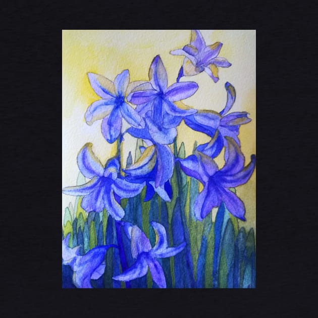 Bluebells watercolour painting by esvb